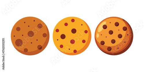 Chocolate Chip Cookie Vector Icons