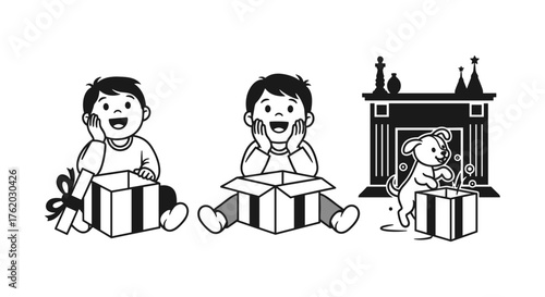 Children's joy: unboxing surprises and happy moments