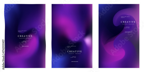 Collection. Abstract liquid background. Neon color blend. Blurred fluid colours. Gradient mesh. Modern design template for posters, ad banners, brochures, flyers, covers, websites. EPS 10