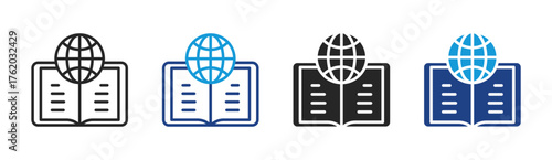 Library icon set multiple style collection
