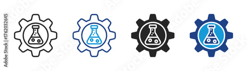 Chemistry icon set multiple style collection