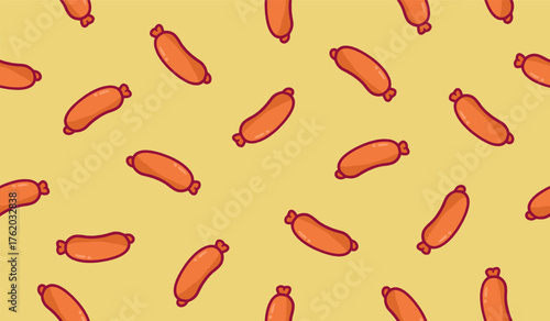 Sausage pattern background vector design