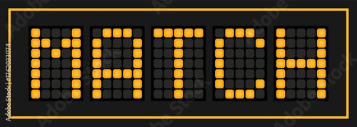 Orange color led banner in word match on black background