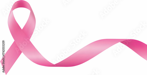Pink ribbon for breast cancer awareness on black background