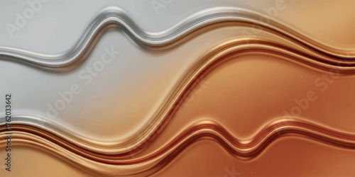 Abstract wavy background with metallic gradient smooth flowing lines for modern design backdrop for presentations a