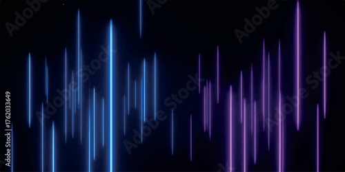 Abstract neon light trails background blue and purple glowing lines a dark backdrop modern technology wallpaper