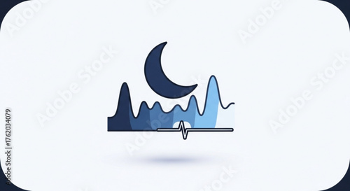 Sleep tracking app icon symbol of night rest monitoring, sleep analysis, and sleep cycle tracking technology