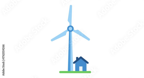 Wind turbine generating clean energy for a house, a sustainable and ecofriendly solution for electricity