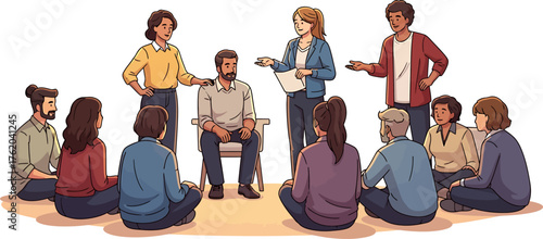 Group Therapy Session A Circle of Support and Understanding for Mental Wellness