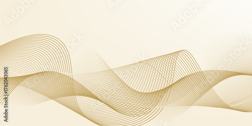 Luxury background in dark blue and gold color. Backdrop with cool gradient wave shiny geometric futuristic ornament for beauty hotel aesthetic expensive brand
