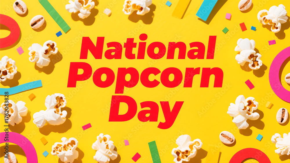 Fototapeta premium National Popcorn Day Celebration Background