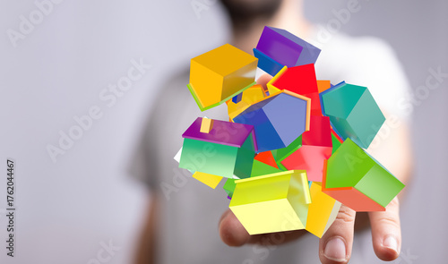 A person holding a group of...