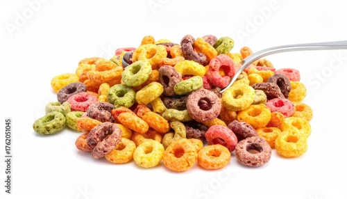 Cornflakes on a white background