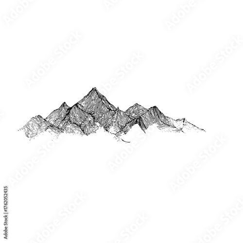 Mountain range sketch vector illustration for outdoor adventure and nature travel design needs vector art