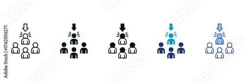 Recruitment Icon Set Consisting of Multiple Styles Vector Illustration