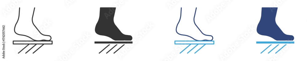 Anti skid feet icon set, vector illustration .