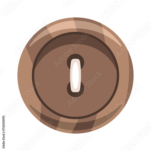 Round brown button sewing supply