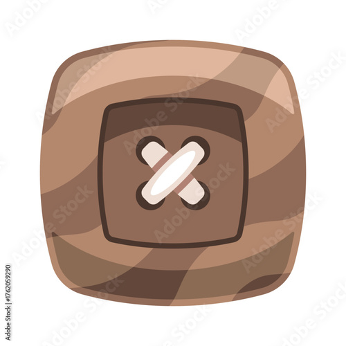 Square button sewing supply element