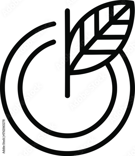 Circular Power Button with Leaf Icon on off switch