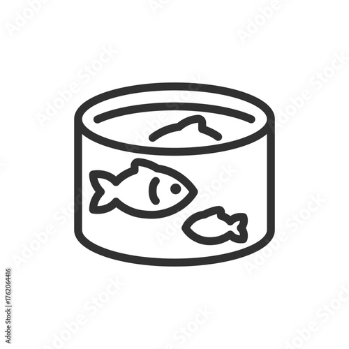 Fish pool, linear icon. Aquaculture and fish farming tank. Line with editable stroke.