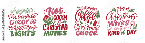 Merry Christmas and Happy New 2026 Year - cute hand drawn doodle lettering postcard. Hello 2026. Holly Jolly, Tis the season.