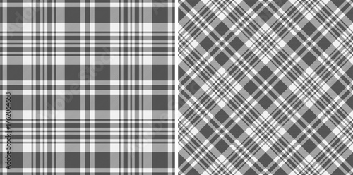 Background tartan texture of plaid check pattern with a vector fabric textile seamless. Set in monochrome colors of new year celebration ideas.