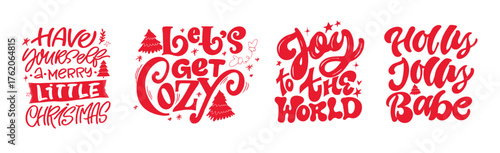 Merry Christmas and Happy New 2026 Year - cute hand drawn doodle lettering postcard. Hello 2026. Holly Jolly, Tis the season.