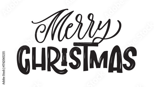 Merry Christmas and Happy New 2026 Year - cute hand drawn doodle lettering postcard. Hello 2026. Holly Jolly, Tis the season.