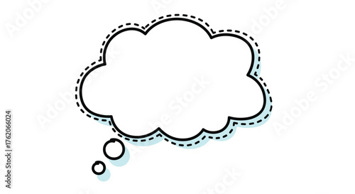 A cloud shaped thought bubble for ideas and imagination.