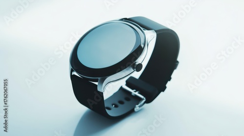 Modern smartwatch in sleek design on a light surface showcasing advanced technology