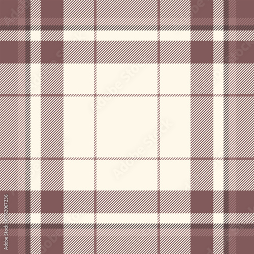 Picnic blanket background texture vector, cover seamless plaid textile. Youth tartan pattern fabric check in pastel and sea shell colors.