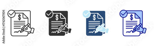 Contract Icon Set. Designed In Multi Style