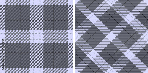 Fabric vector textile of pattern check texture with a background seamless tartan plaid. Set in cold colors for windowpane print blouse, sheath dress, skinny pants.