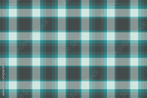 Classic checkered pattern. Seamless, repetitive design in teal, gray and light blue. Perfect for backgrounds, textiles, or modern designs. Versatile.