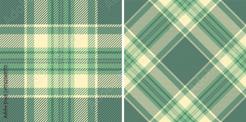 Fabric plaid background of pattern tartan seamless with a check textile vector texture. Set in food colors. School uniform trends.