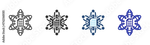 Meeting Icon Set. Designed In Multi Style