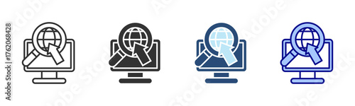 Browsing Icon Set. Designed In Multi Style