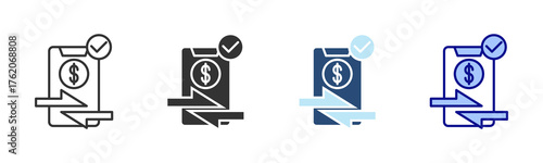 Transaction Icon Set. Designed In Multi Style