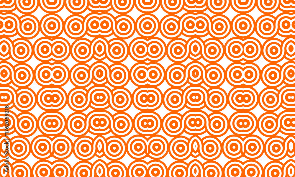 Fototapeta premium Seamless Geometric Pattern Background with Repeating Orange Circular Motifs