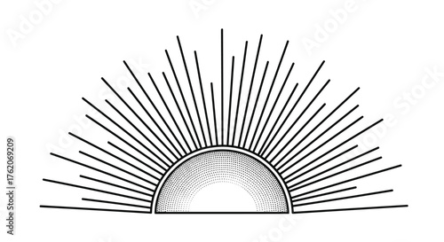 A radiating sunburst design suggesting enlightenment or a new beginning.