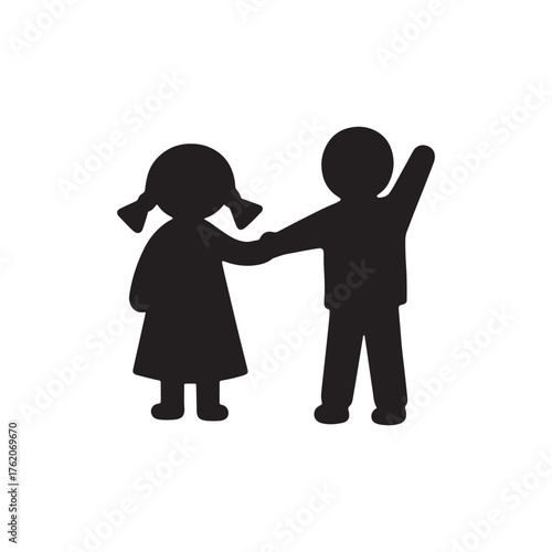  Children Day Girl Boys Kids Graphics: World Unity Hope Rights Silhouette Vector Template.