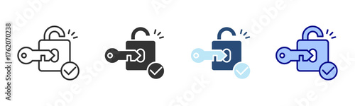 Unlock Icon Set. Designed In Multi Style