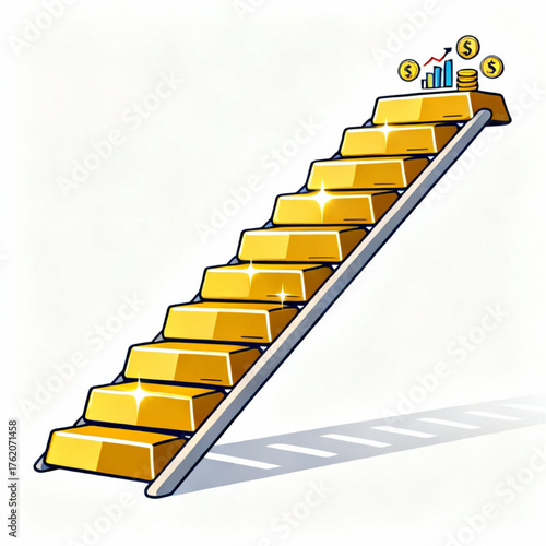 gold_bar_ladder_vector
