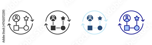 Work Flow Icon Set. Designed In Multi Style