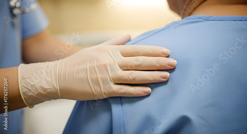 Team of surgeons and medical professionals performing a complex surgical procedure in a modern operating room with advanced equipment