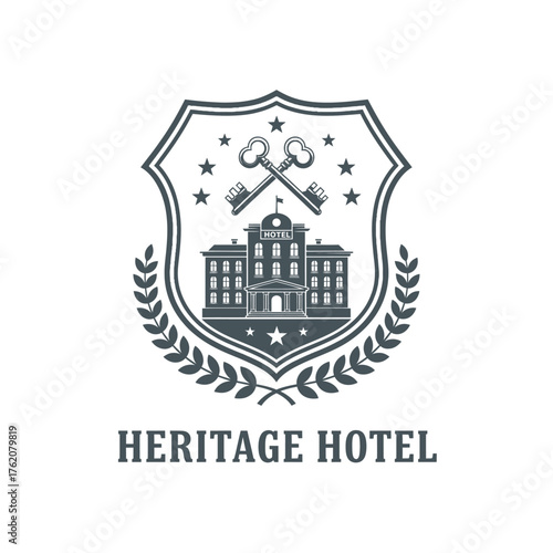 Luxury Heritage Hotel Crest Shield Logo Design