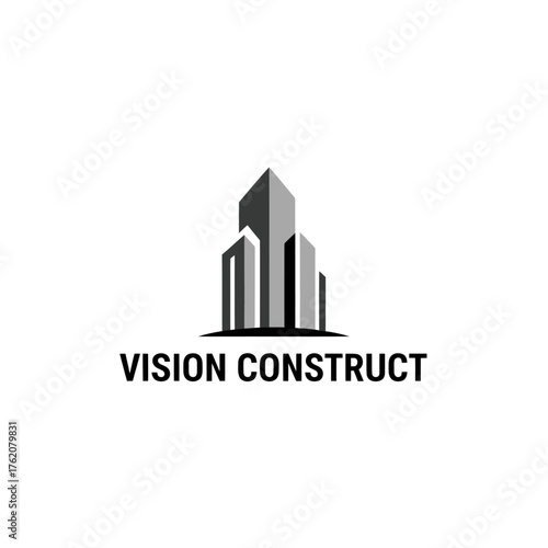 Minimalist Skyscraper Building Construction Logo