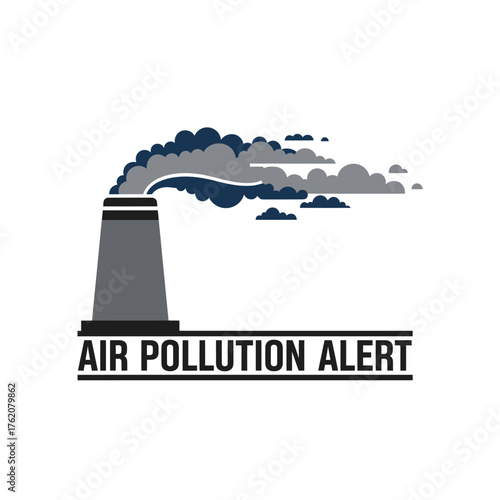 Industrial Chimney Air Pollution Alert Icon