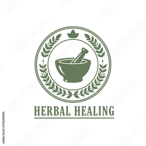 Classic Herbal Healing Medicine Laurel Logo