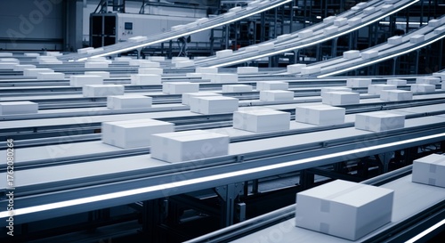 Factory line with diverters — automated sorting and routing